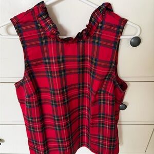 J. Crew Red and Blue Plaid Top